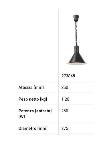 Lampada riscaldante - cm Ø 27.5 x 25h