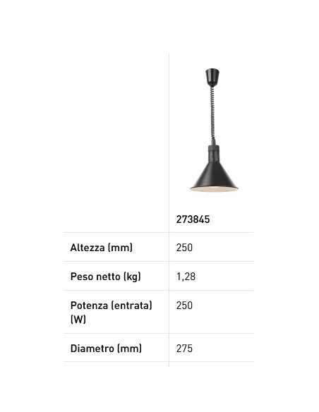 Lampada riscaldante - cm Ø 27.5 x 25h
