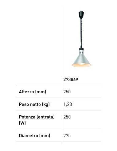 Lampada riscaldante - cm Ø 27.5 x 25h