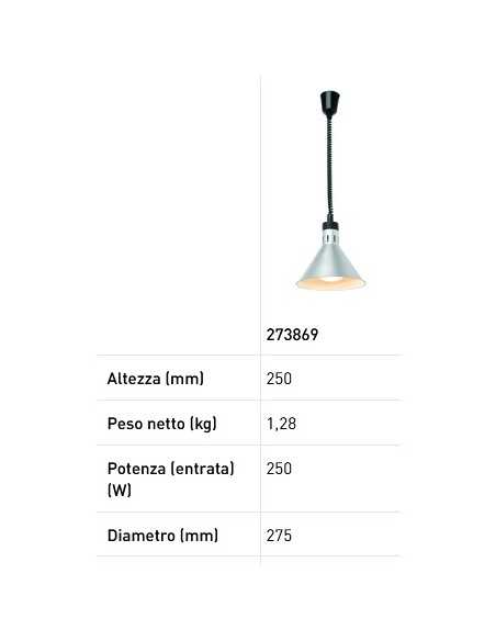 Lampada riscaldante - cm Ø 27.5 x 25h