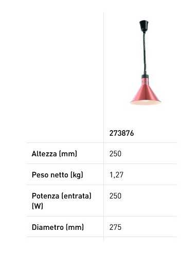 Heating lamp - cm Ø 27.5 x 25h