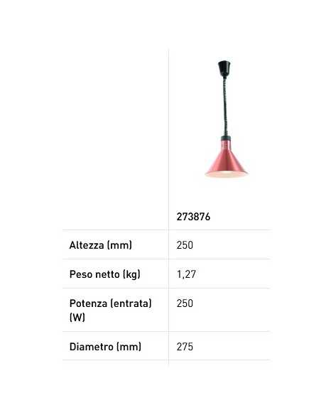 Heating lamp - cm Ø 27.5 x 25h
