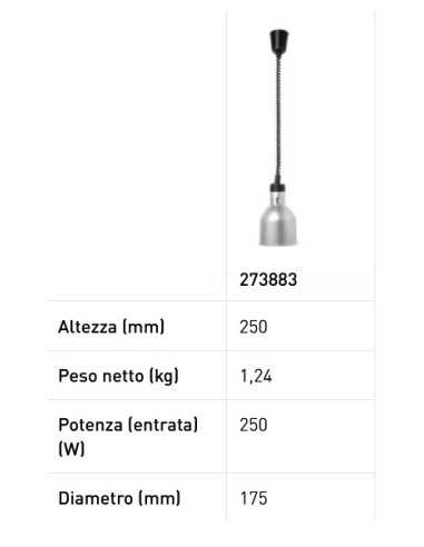 Lámpara de calefacción - cm Ø 17.5 x 25h