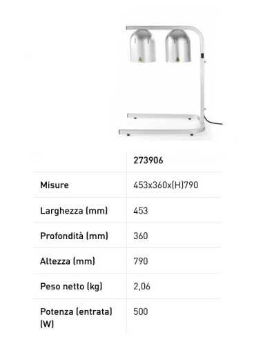 Lampada riscaldante - cm 43.5 x 36 x 79h