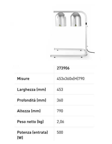 Lampada riscaldante - cm 43.5 x 36 x 79h
