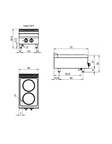 Electric kitchen - Banco - N. 2 plates - cm 40...