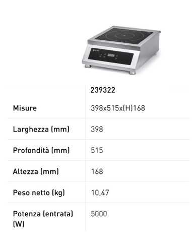 Induction hob - cm 39.8 x 51.5 x 16.8h