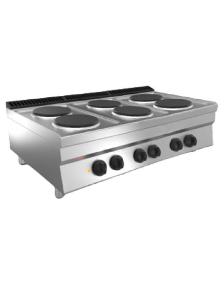 Cucina elettrica - Banco - N. 6 piastre - cm 120 x 70 x 29.5 h