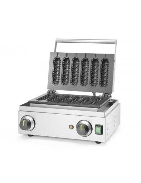 Piastra per waffle professionale per 6 cialde lollypop - cm 39 x 37.8 x 22.9 h