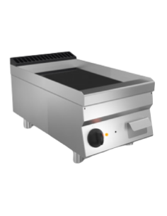 Fry top elettrico - Piastra liscia cromata - cm 40 x 70 x...