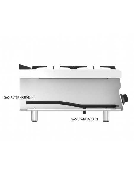 Fry top a gas - Piastra 1/3 rigata 2/3 liscia acciaio - cm 80 x 70 x 29.5 h