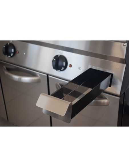 Fry top a gas - Piastra 1/3 rigata 2/3 liscia acciaio - cm 80 x 70 x 29.5 h