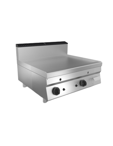 Fry top a gas - Piastra liscia acciaio - cm 80...
