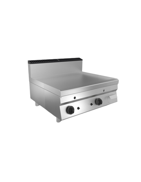 Fry top a gas - Piastra liscia acciaio - cm 80 x 70 x 29.5 h