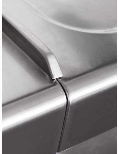 Fry top a gas - Piastra liscia cromata - cm 80 x 70 x 29.5 h