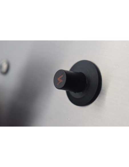 Fry top a gas - Piastra 2/3 liscia 1/3 rigata cromata - cm 80 x 70 x 29.5 h