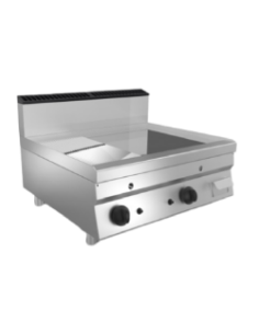 Fry top a gas - Piastra 2/3 liscia 1/3 rigata cromata -...