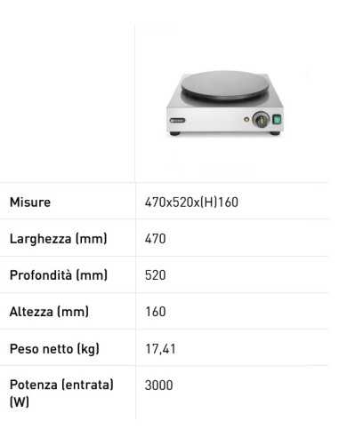 Crepier Eléctrico  - Diámetro mm 400 - Potencia...