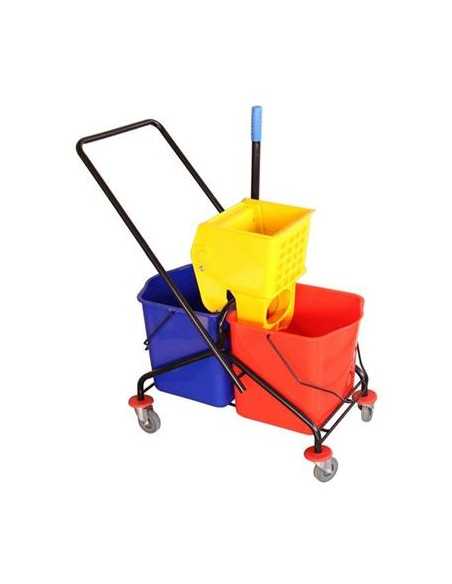 Cleaning trolley with 2 buckets and Wiper