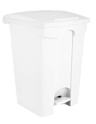 Pattumiera - A pedal - Funda blanca - Capacidad 45 lt - Dimensiones cm 42 x 40 x 80 h