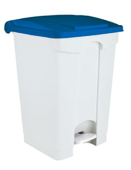 Pattumiera - A pedal - Funda azul - Capacidad 45 lt - Dimensiones cm 42 x 40 x 80 h