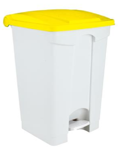 Pattumiera - A pedale - Coperchio giallo - Capacità 45 lt...