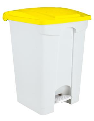 Pattumiera - A pedal - Yellow cover - Capacity 45 lt - Dimensions cm 42 x 40 x 80 h