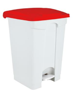 Pattumiera - A pedale - Coperchio rosso - Capacità 45 lt...