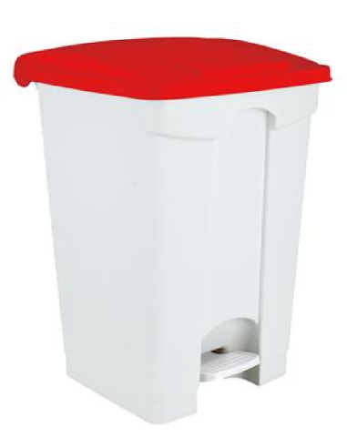 Pattumiera - A pedal - Cubierta roja - Capacidad 45 lt - Dimensiones cm 42 x 40 x 80 h