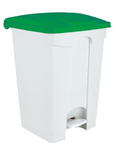 Pattumiera - A pedal - Funda verde - Capacidad 45 lt - Dimensiones cm 42 x 40 x 80 h