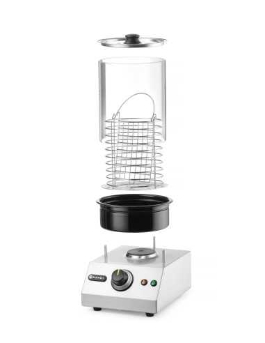 Sausage warmer and cooker - With glass bell