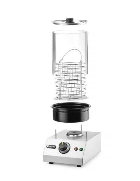 Sausage warmer and cooker - With glass bell
