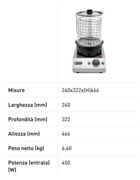 Sausage warmer and cooker - With glass bell