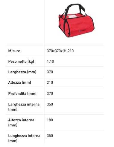 Borsa per pizza - Rossa - 4 cartoni - Termica -...