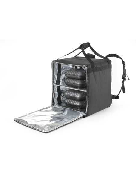 Food Delivery Backpack - Black - Up to 10 Pizza Cards - Thermal - cm 41 x 41 x 49h