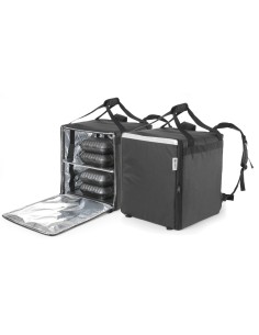 Food Delivery Backpack - Black - Up to 10 Pizza Cards -...