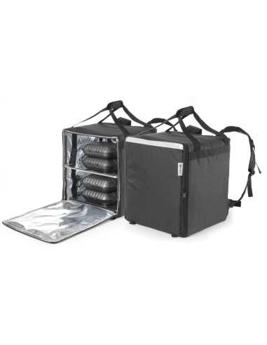 Food Delivery Backpack - Black - Up to 10 Pizza Cards - Thermal - cm 41 x 41 x 49h