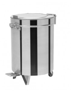Pattumiera tonda - Acciaio inox - Capacità  lt 50 -...