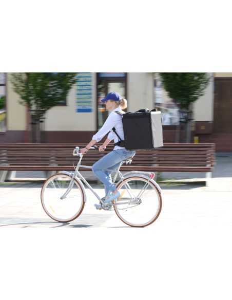 Food Delivery Backpack - Black - Up to 10 Pizza Cards - Thermal - cm 41 x 41 x 49h