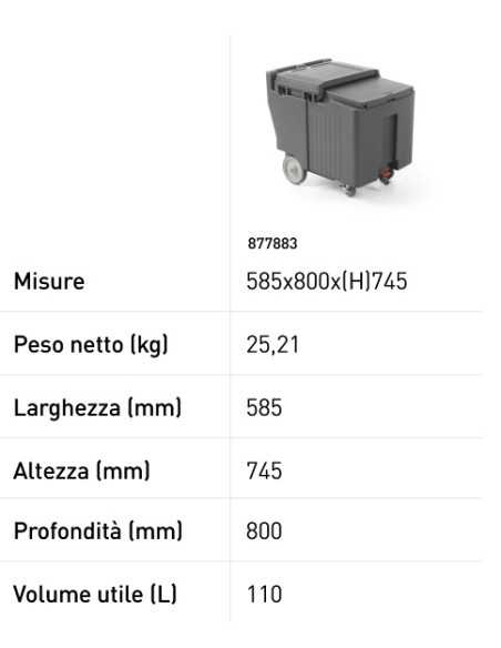 Carrete de hielo - Capacidad 110 Lt- cm 58.5 x 80 x 74.5