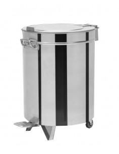 Pattumiera tonde in acciaio inox - Capacità  lt 100 -...