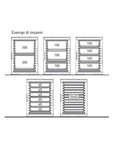 Contenedores térmicos - N. 2 x GN 1/1 200 - cm 47.7 x 68 x 62h
