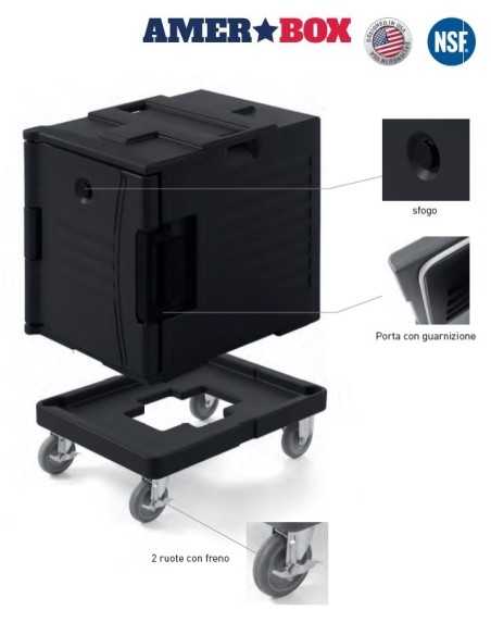 Contenitori termici - N. 2 x GN 1/1 200 - cm 47.7 x 68 x 62h