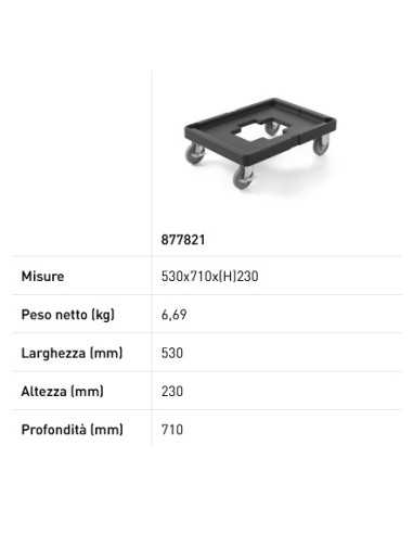Carrello per contenitori termici 2 x GN 1/1 -...