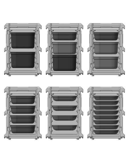 Contenitore termico - N. 8 x GN 1/1 - cm 63.5 x 46.5 x 66h