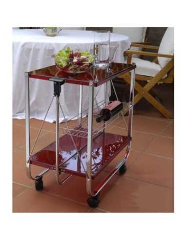 Carrello pieghevole - Acciaio/acrilico rosso -...