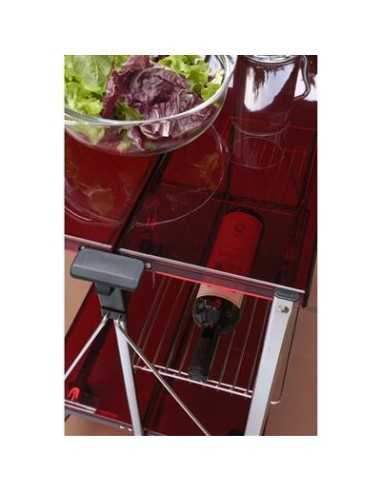 Folding trolley - Steel/acrylic red - cm 60 x...