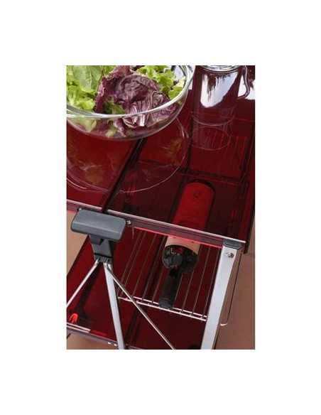 Carrello pieghevole - Acciaio/acrilico rosso - cm 60 x 40 x 71 h