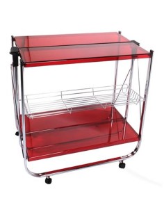 Folding trolley - Steel/acrylic red - cm 60 x 40 x 71 h 2