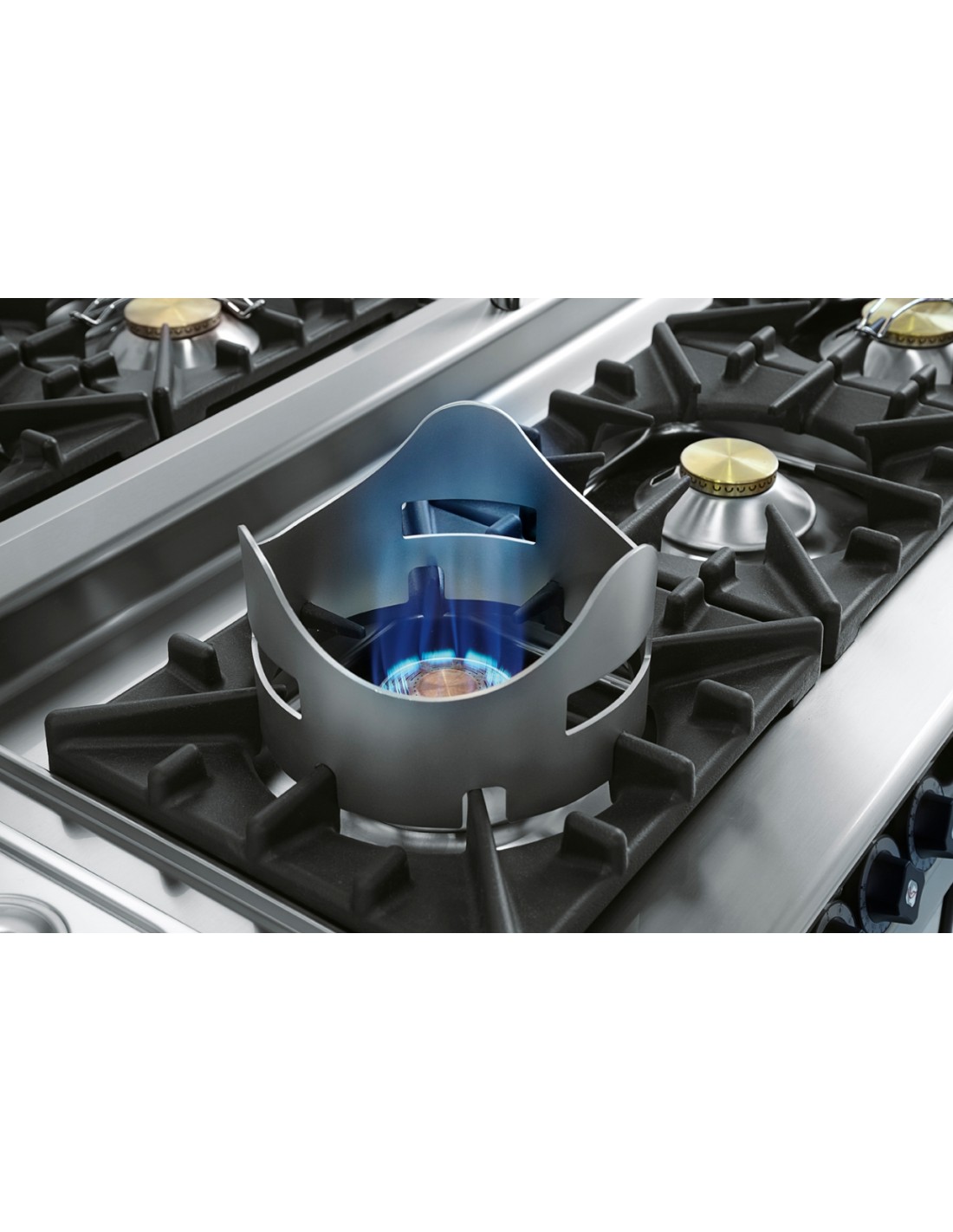 Wok Kit - Vertical Flame - Only on 10 kW burner and cast iron pan supports - Dimensions cm Ø 26 x 16 h